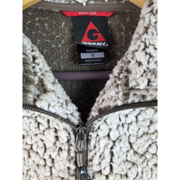 Gerry Womens Sweatshirt Size Small Brown Sherpa 1/4 Zip Long Sleeve Pullover - Picture 8 of 12